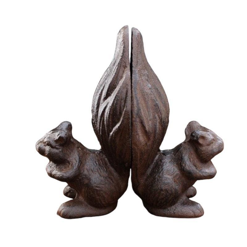 Squirrel Bookend Book Ends Set Cast Iron - The Renmy Store Homewares & Gifts