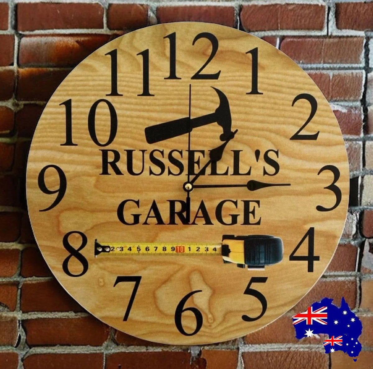 Clock Wall Garage Tool Custom Personalised Aussie Made - The Renmy Store Homewares & Gifts
