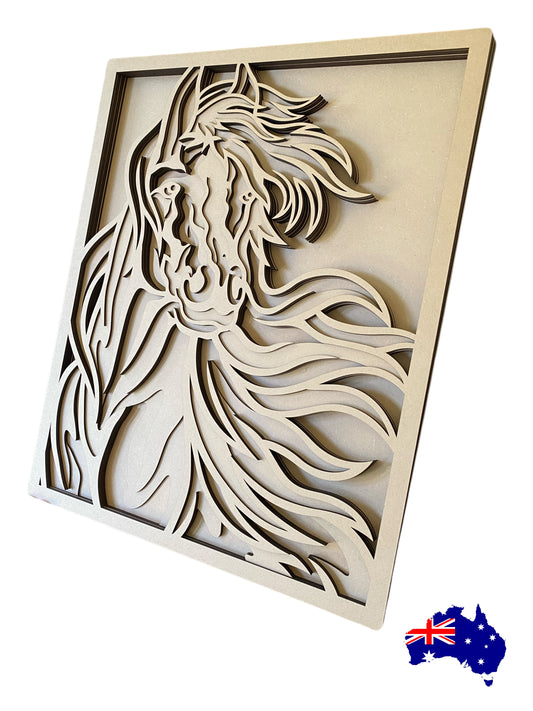 Horse 3D Layered Country Art Wood MDF Laser Cut