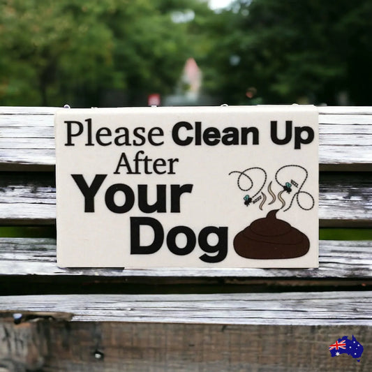 Dog Poo Lawn Clean Up Sign - The Renmy Store Homewares & Gifts