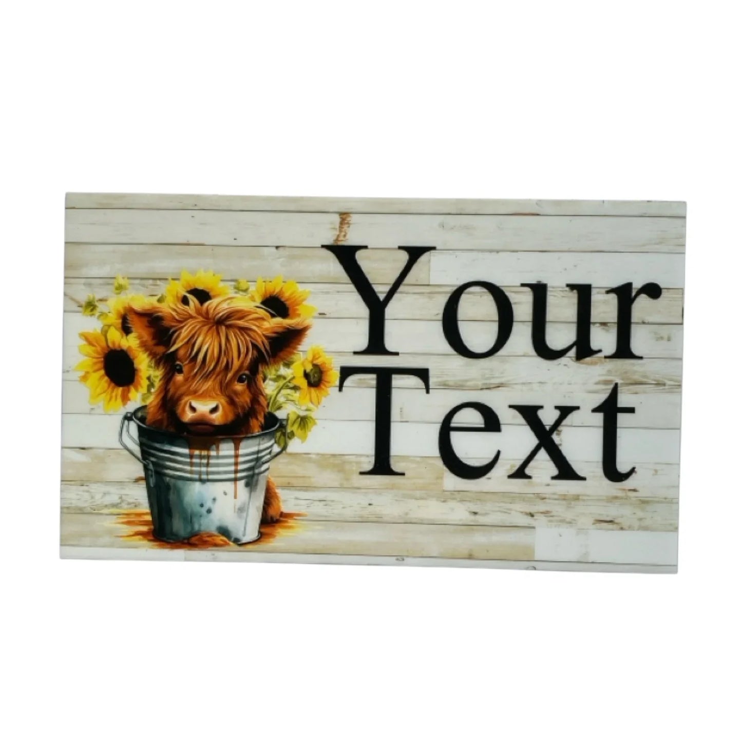 Cow Highland Sunflower Farm Custom Personalised Sign - The Renmy Store Homewares & Gifts