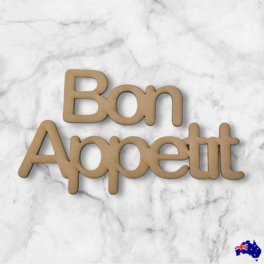 Bon Appetit French Word Sign MDF DIY Wooden - The Renmy Store Homewares & Gifts
