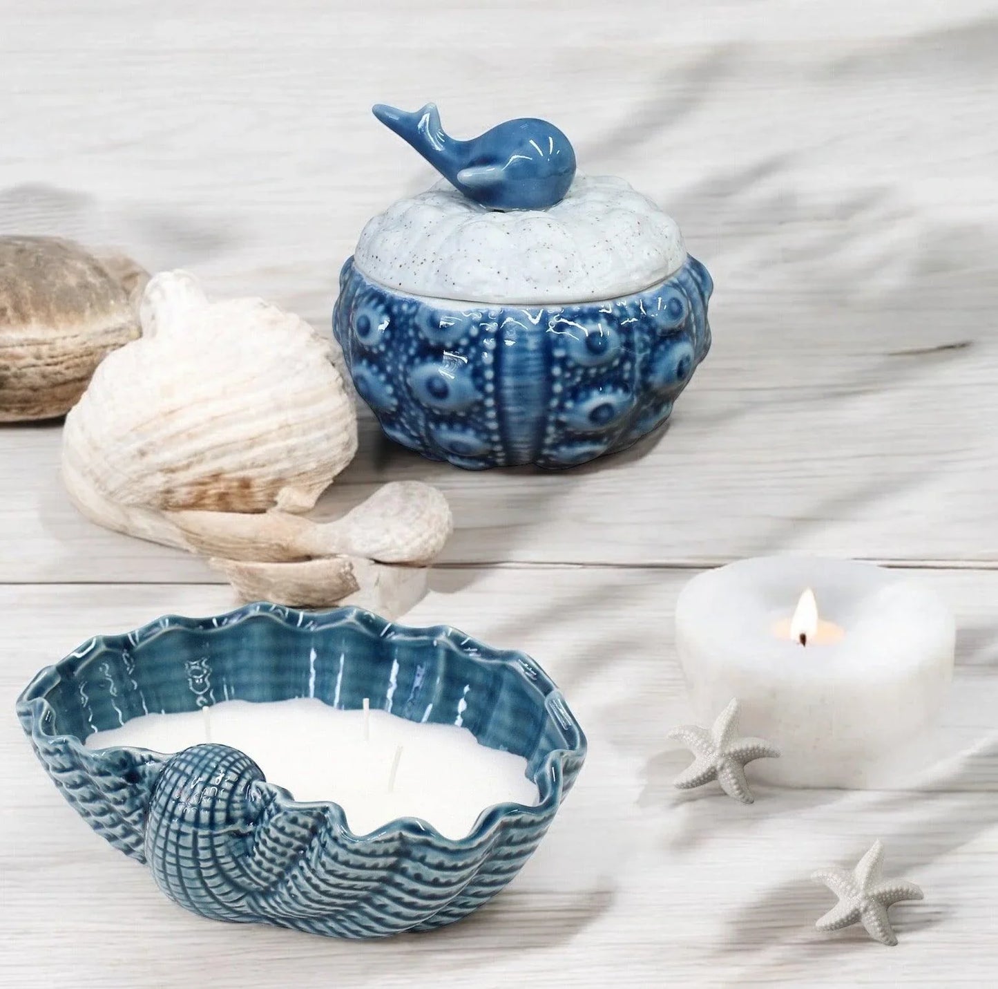 Shell Candle Whale Ceramic Dish Starfish Gift Set - The Renmy Store Homewares & Gifts