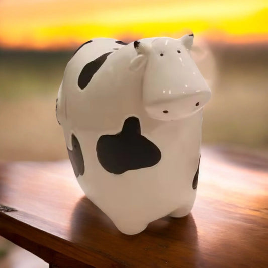 Cow Money Box Piggy Bank Savings Ornament - The Renmy Store Homewares & Gifts