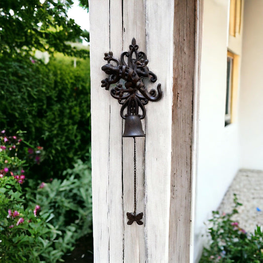 Door Bell Lizard Gecko Butterfly Cast Iron - The Renmy Store Homewares & Gifts