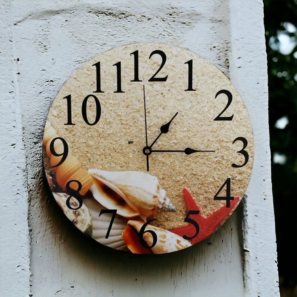 Clock Wall Ocean Beachside Shell Aussie Made - The Renmy Store Homewares & Gifts