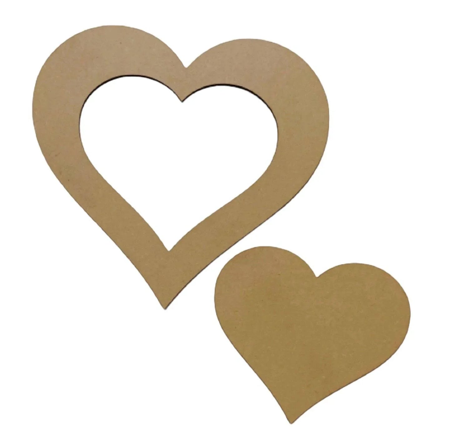Heart Hearts Set of 2 Love Wooden MDF DIY - The Renmy Store Homewares & Gifts