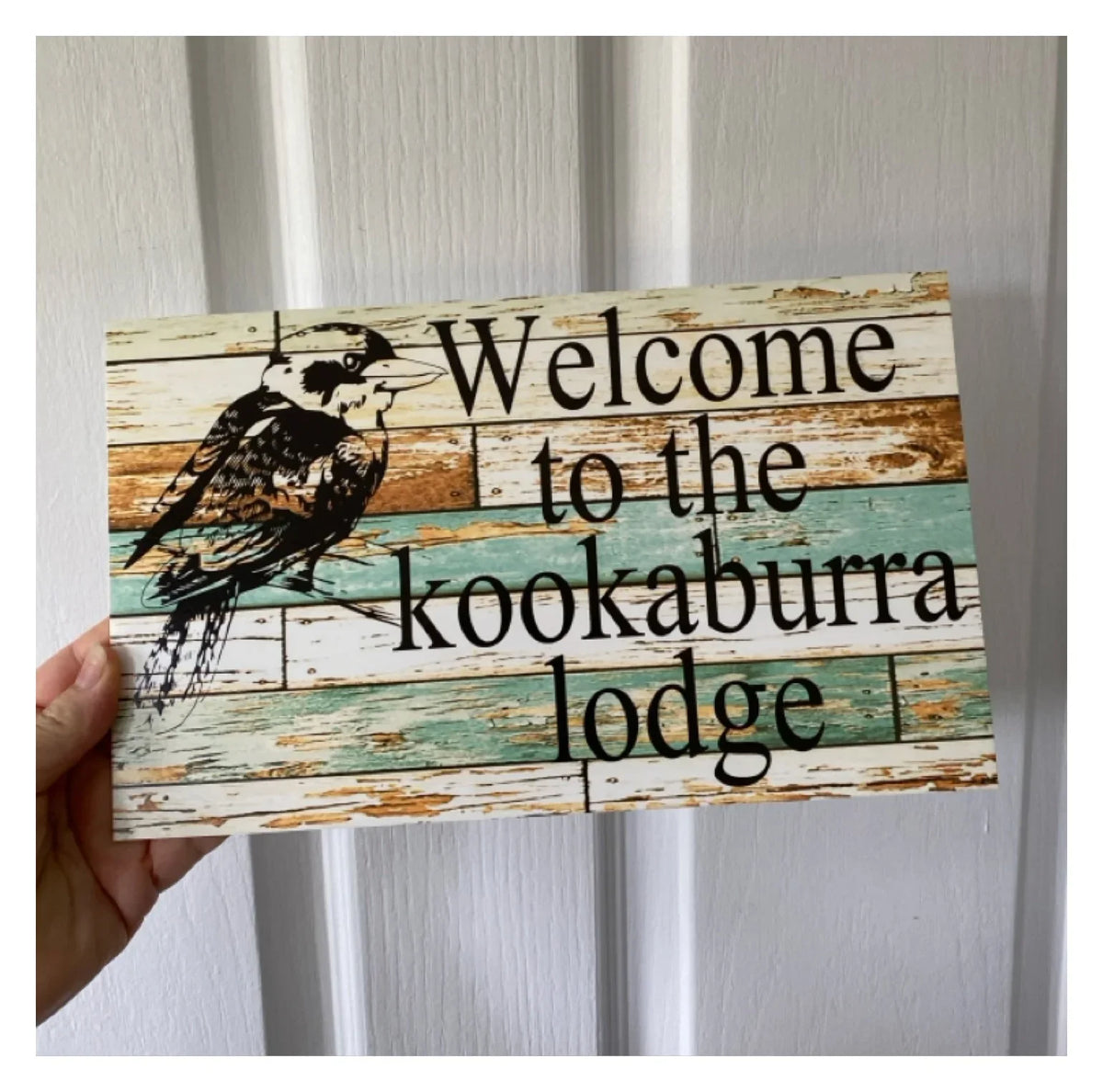 Kookaburra Bird Custom Personalised Blue Sign - The Renmy Store Homewares & Gifts
