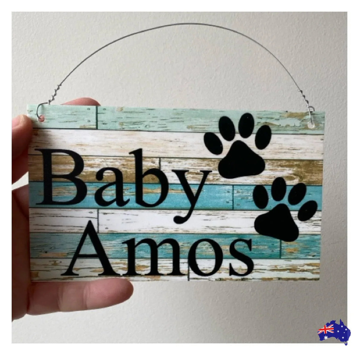 Dog Cat Paws Pet Blue Custom Sign - The Renmy Store Homewares & Gifts