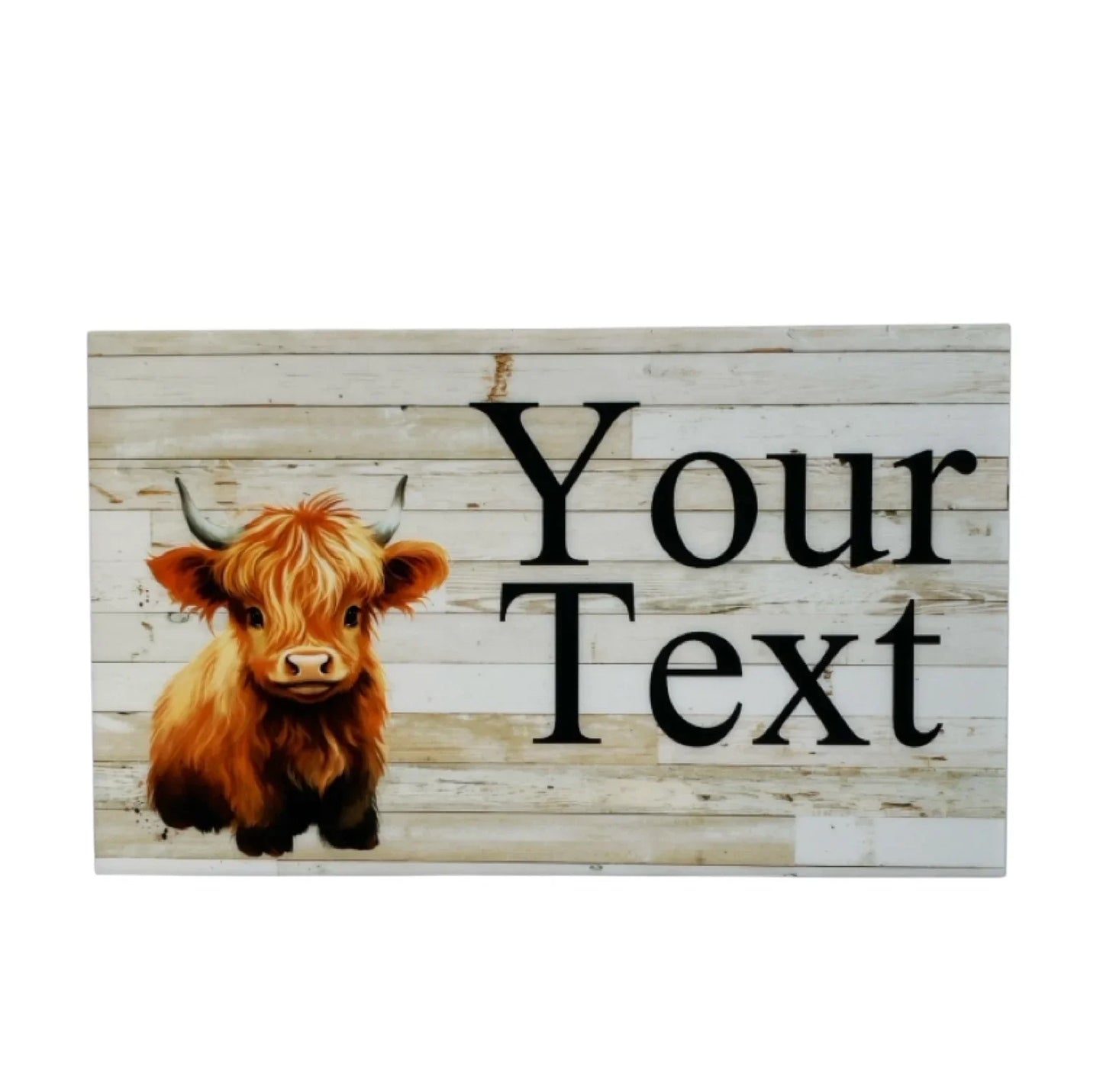Cow Highland Calf Farm Custom Personalised Sign - The Renmy Store Homewares & Gifts