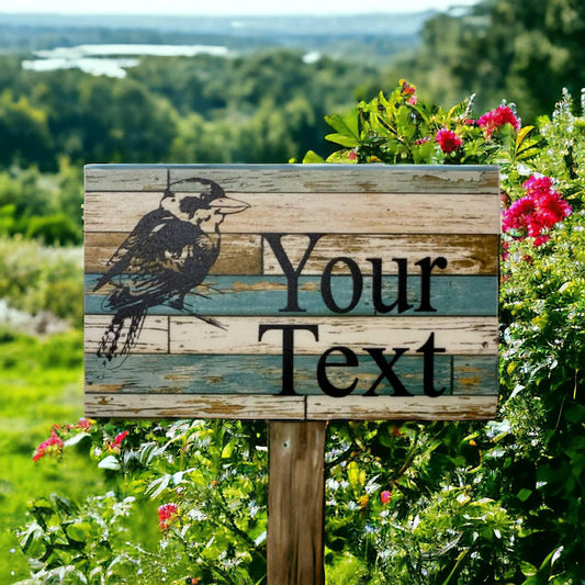Kookaburra Bird Custom Personalised Blue Sign - The Renmy Store Homewares & Gifts