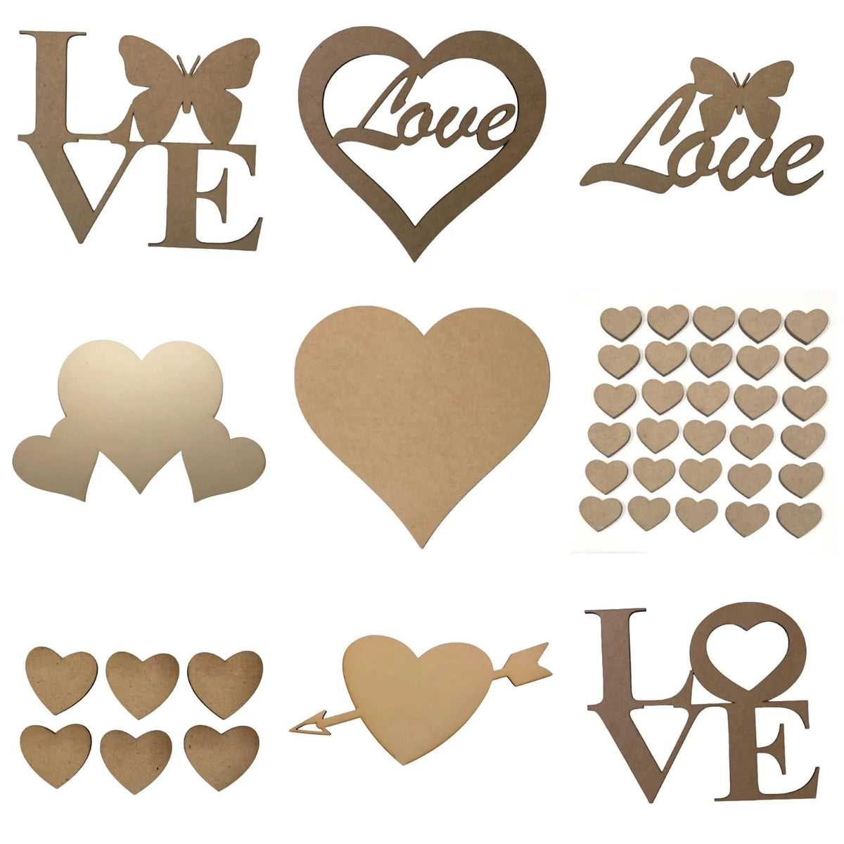 Heart Love Hearts Art Craft Mosaic Wooden MDF DIY - The Renmy Store Homewares & Gifts