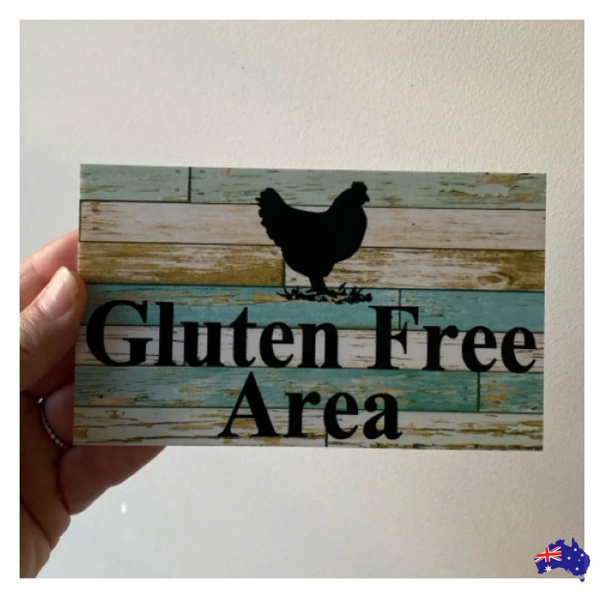 Chicken Hen Custom Personalised Sign Rustic Blue - The Renmy Store Homewares & Gifts