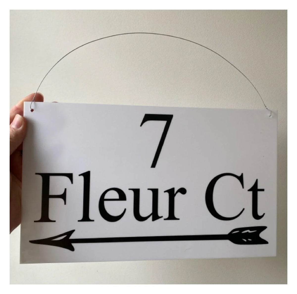 Custom Personalised Arrow White Sign - The Renmy Store Homewares & Gifts