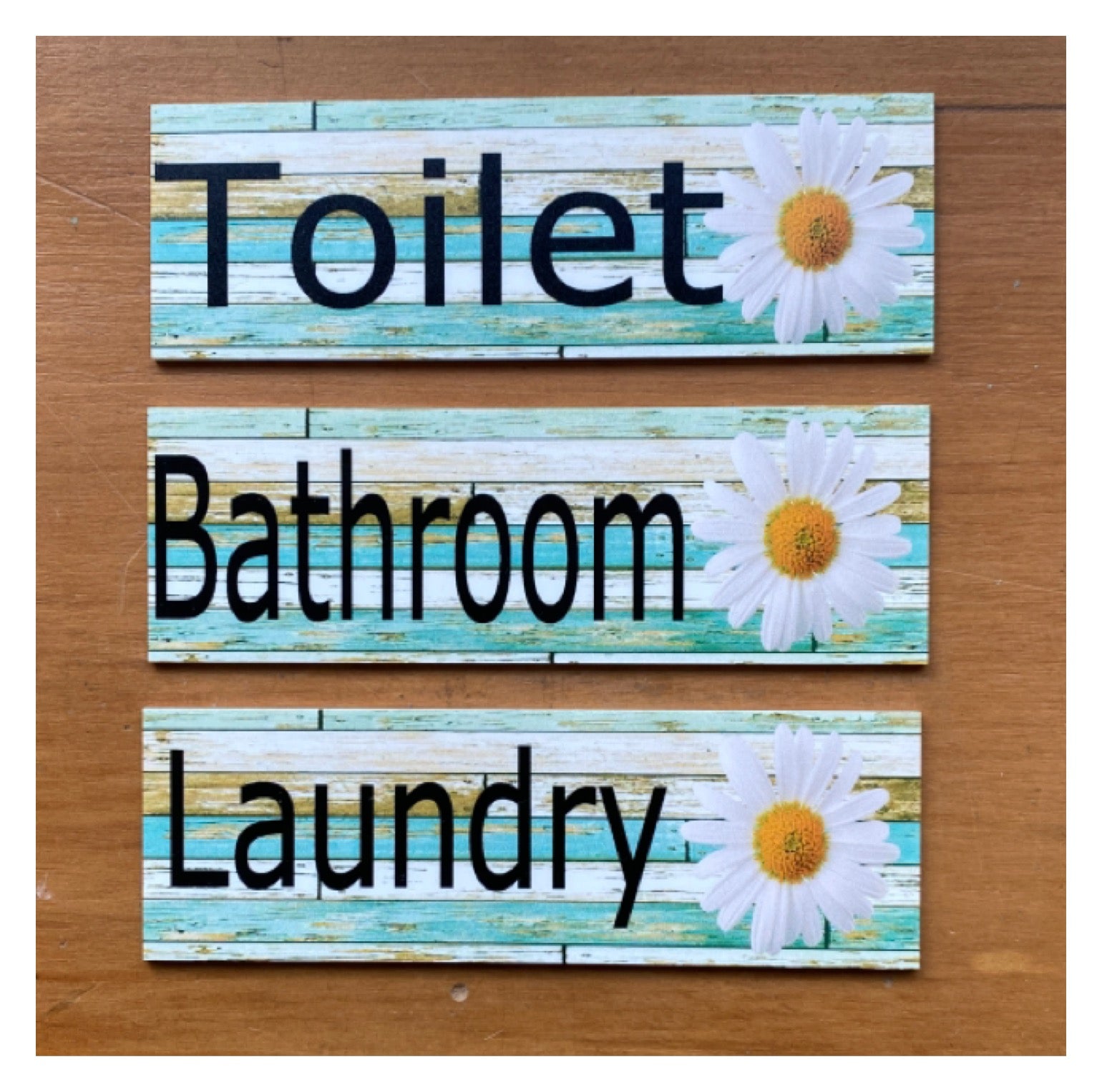 Daisy Flower Toilet Laundry Bathroom Door Sign - The Renmy Store Homewares & Gifts 