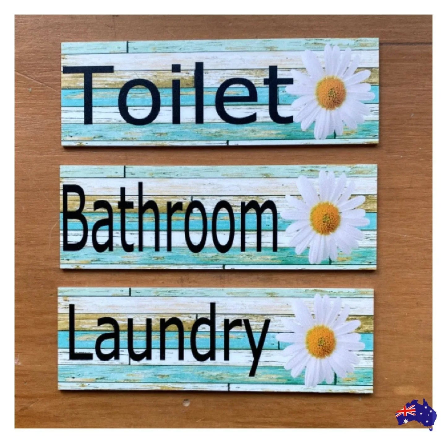 Daisy Flower Toilet Laundry Bathroom Door Sign - The Renmy Store Homewares & Gifts