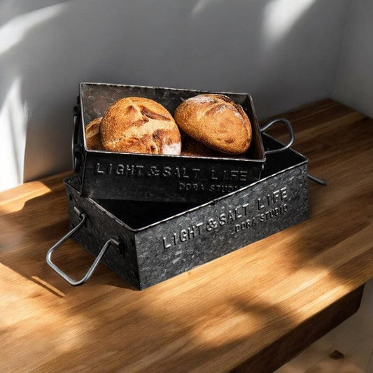 Serving Tray Box Retro Vintage Metal - The Renmy Store Homewares & Gifts