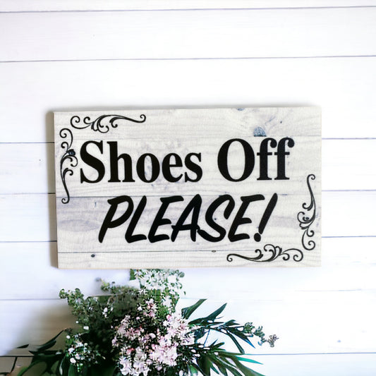 Shoes Off Please Scroll Sign - The Renmy Store Homewares & Gifts 