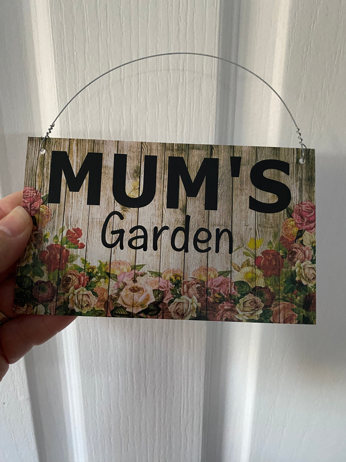 Mums Garden Sign | Floral Rose Timber Look | Personalised Mum Mama Garden Sign Aussie Made
