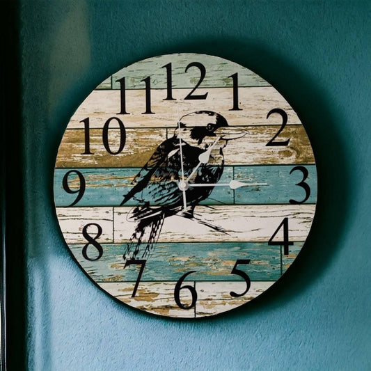 Clock Wall Kookaburra Bird Aussie Made - The Renmy Store Homewares & Gifts