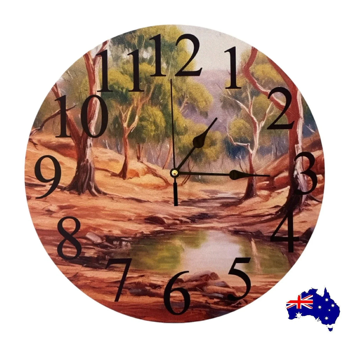 Clock Wall Bush Country Australia Aussie Made - The Renmy Store Homewares & Gifts