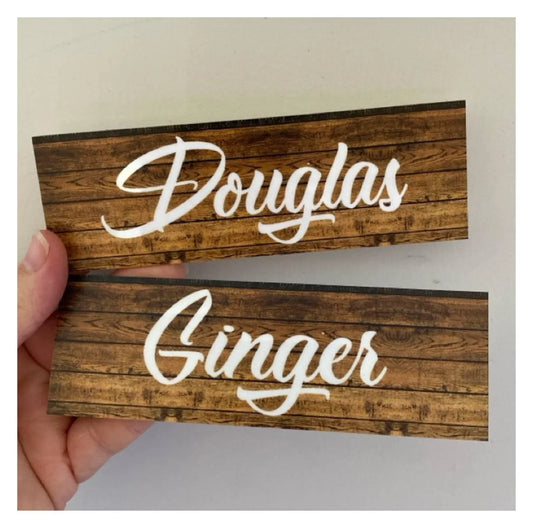 Label Name Custom Personalised Text Dark Sign - The Renmy Store Homewares & Gifts
