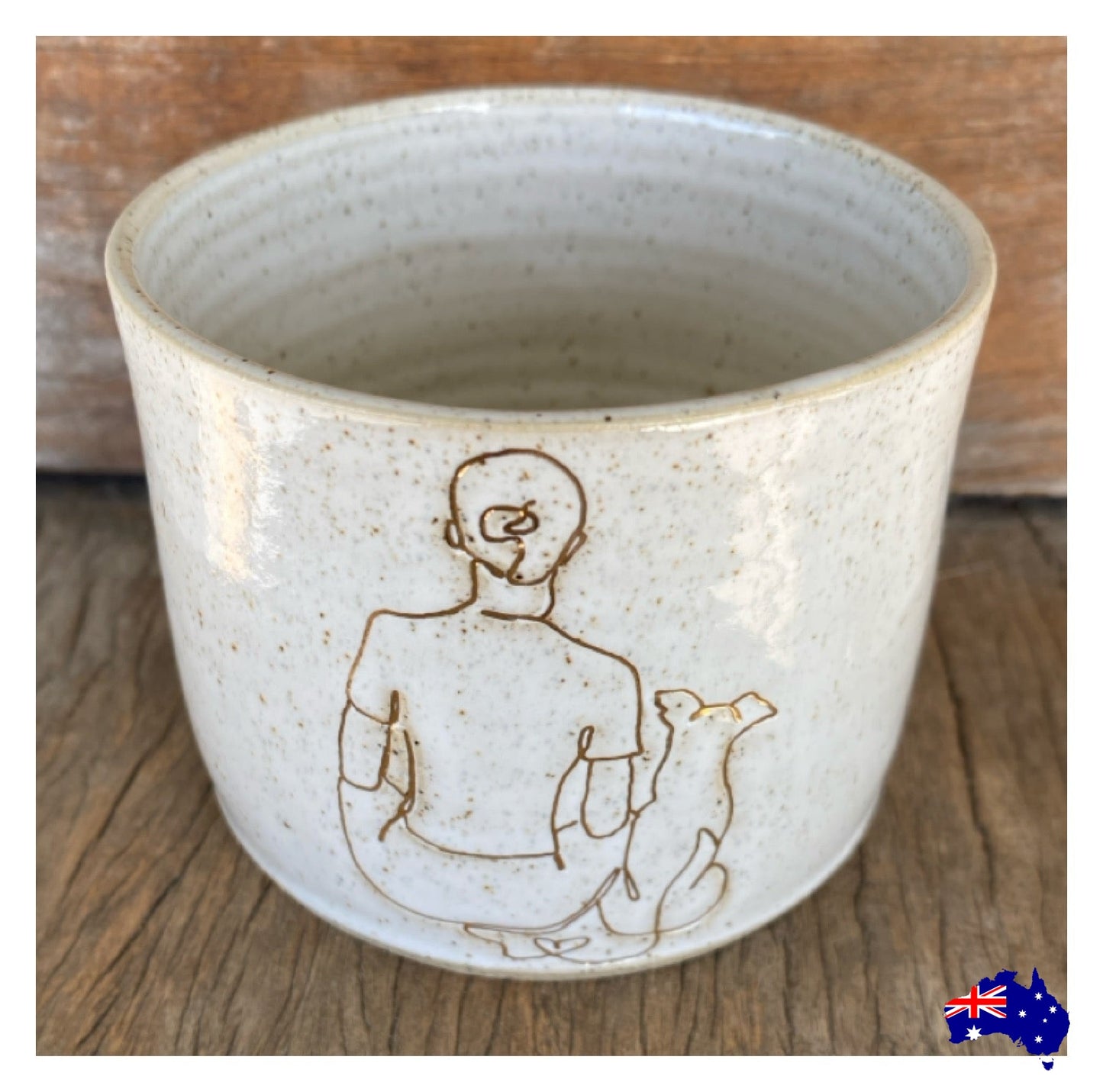 Mug Cup Dog Friend Lady Pottery Ceramic Aussie Made