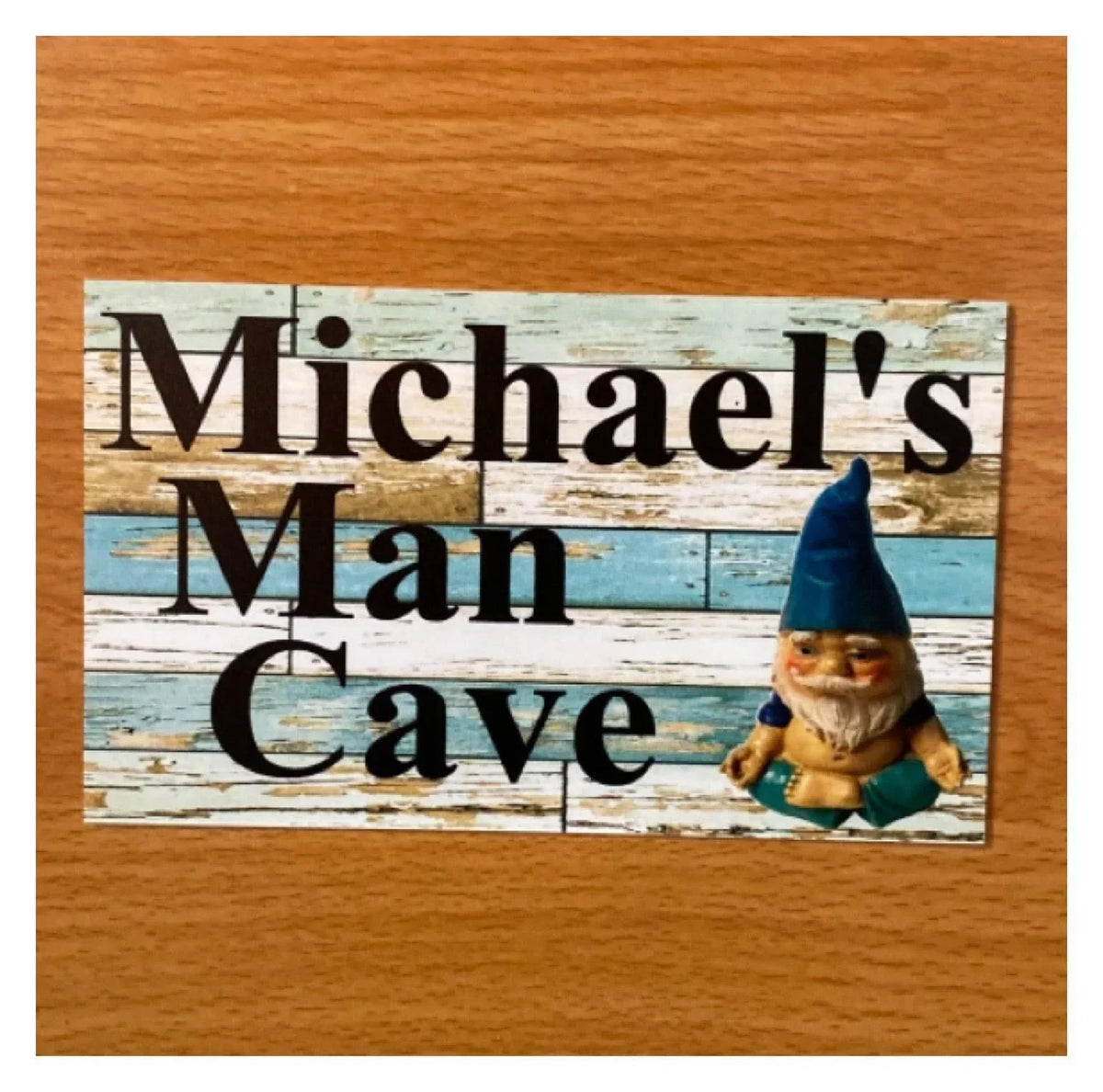Gnome Custom Persoanlsied Blue Sign - The Renmy Store Homewares & Gifts