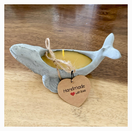 Pure Beeswax Whale Coastal Candle Aussie Handmade