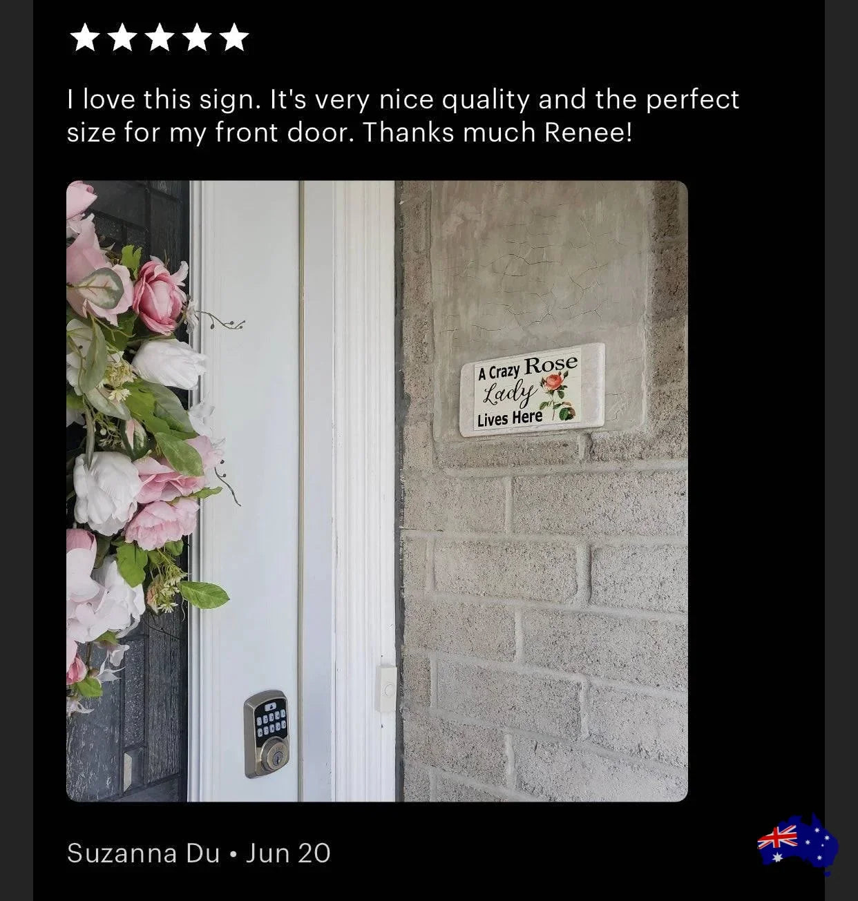 Crazy Rose Lady Lives Here Vintage Sign - The Renmy Store Homewares & Gifts