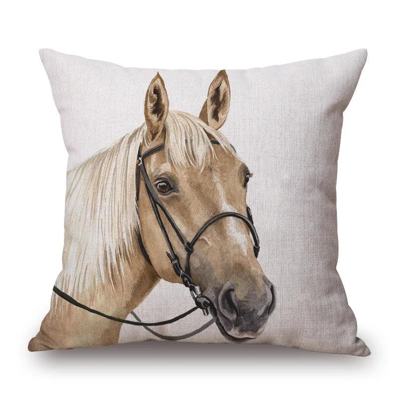 Horse Pete Cushion Cover | Country Farmhouse Linen | 45cm