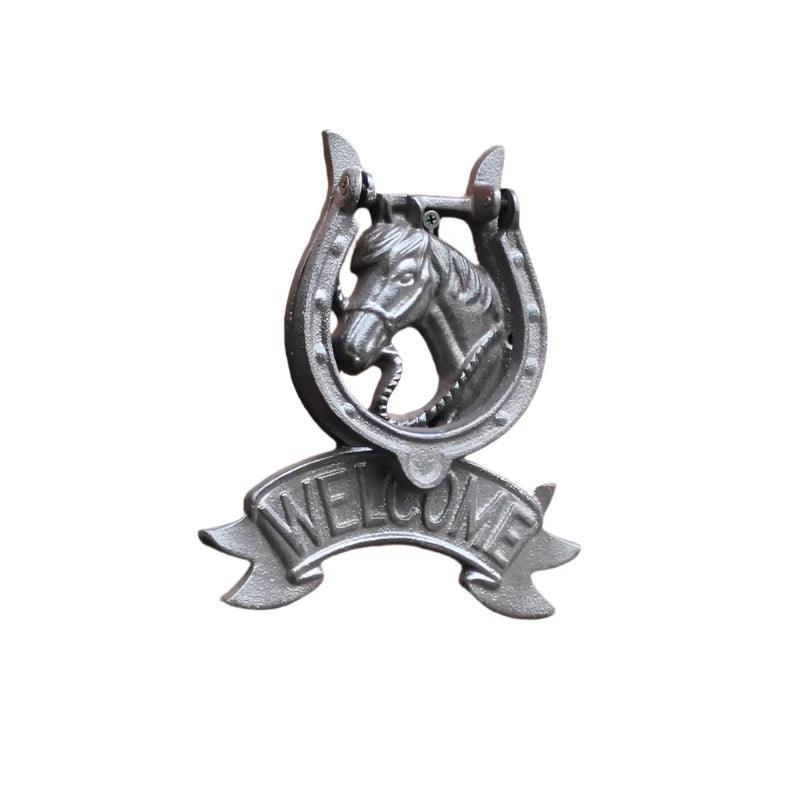 Door Knocker Welcome Horse Cast Iron - The Renmy Store Homewares & Gifts