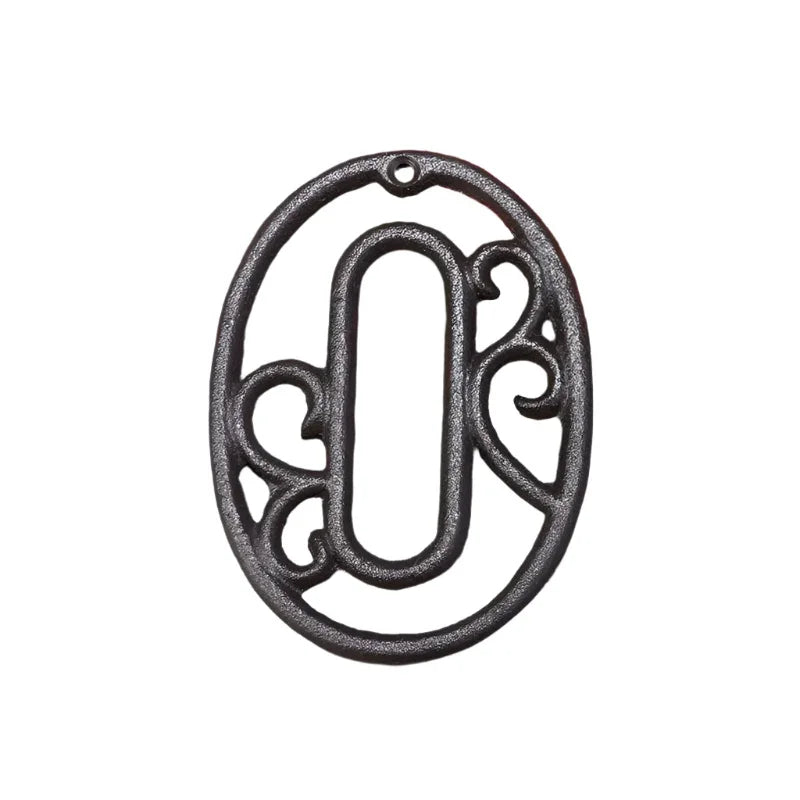 House Property Number Cast Iron Rustic Scroll - The Renmy Store Homewares & Gifts