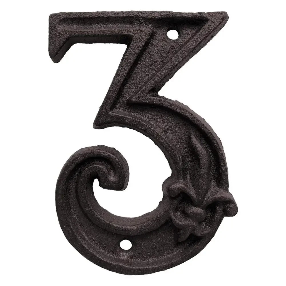 House Door Numbers French Provincial Fleur 1-10 Cast Iron - The Renmy Store Homewares & Gifts
