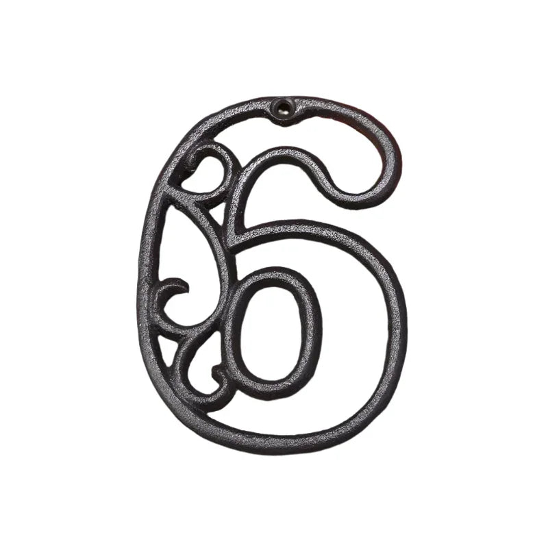 House Property Number Cast Iron Rustic Scroll - The Renmy Store Homewares & Gifts