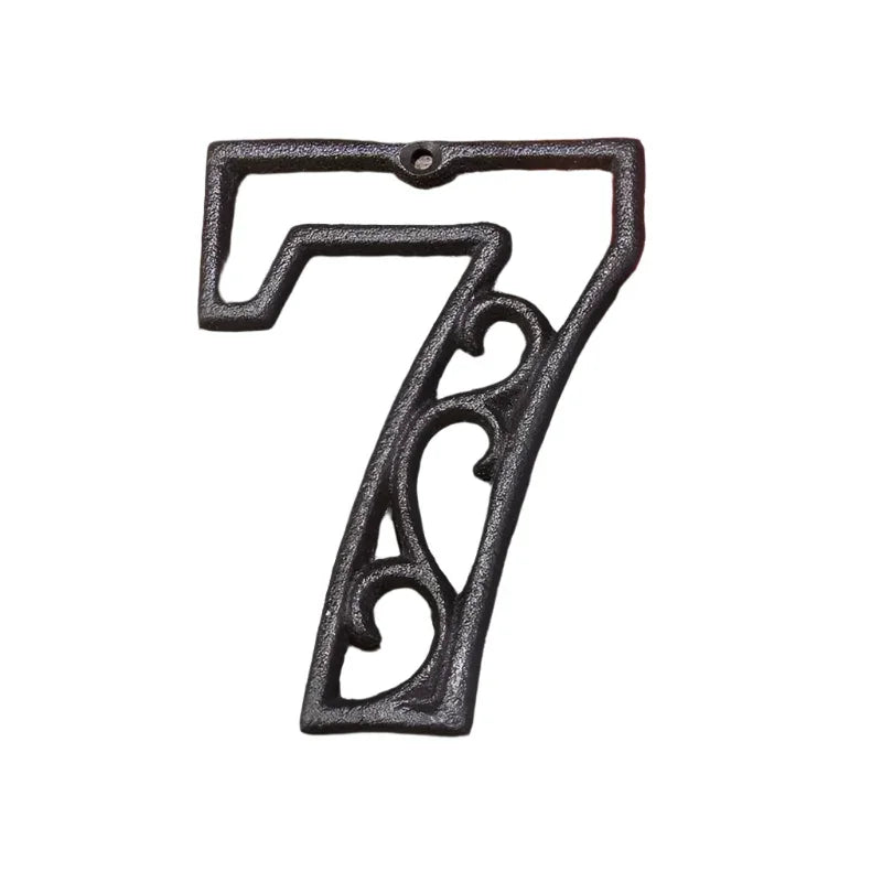 House Property Number Cast Iron Rustic Scroll - The Renmy Store Homewares & Gifts