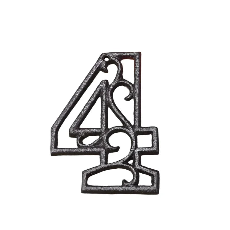 House Property Number Cast Iron Rustic Scroll - The Renmy Store Homewares & Gifts