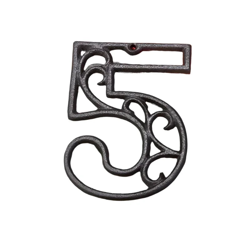 House Property Number Cast Iron Rustic Scroll - The Renmy Store Homewares & Gifts