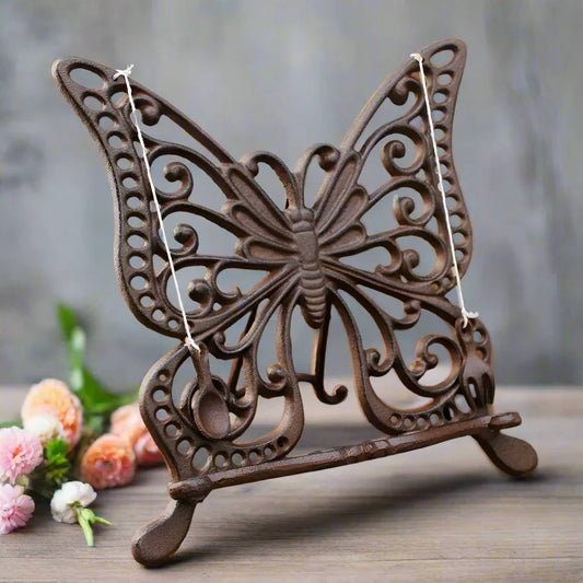 Display Stand Book Plate Easel Butterfly Cast Iron