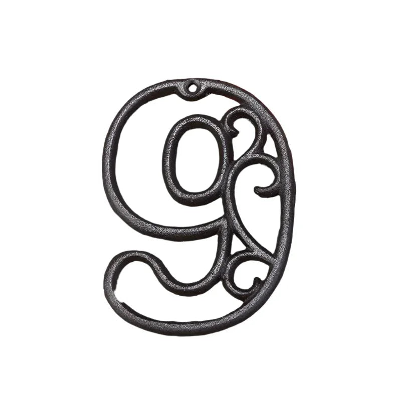 House Property Number Cast Iron Rustic Scroll - The Renmy Store Homewares & Gifts