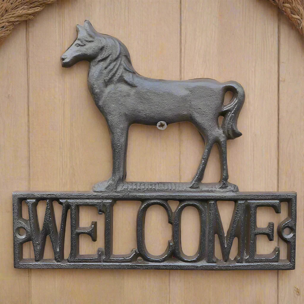 Welcome Horse Cast Iron Sign - The Renmy Store Homewares & Gifts