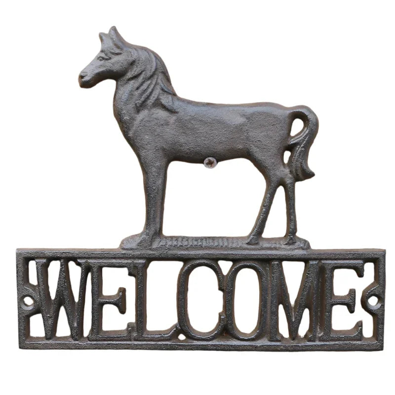 Welcome Horse Cast Iron Sign - The Renmy Store Homewares & Gifts