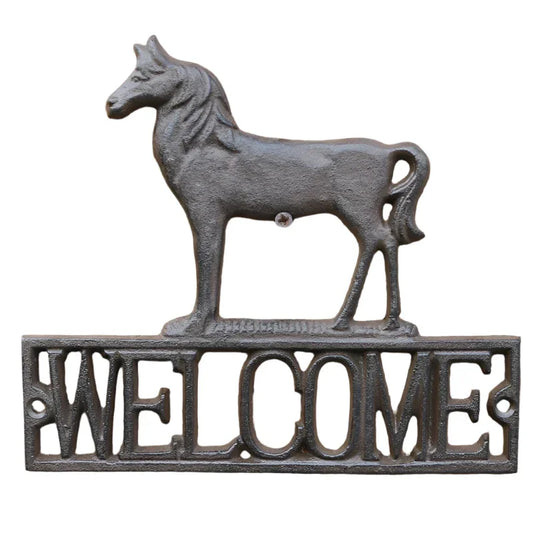 Welcome Horse Cast Iron Sign - The Renmy Store Homewares & Gifts