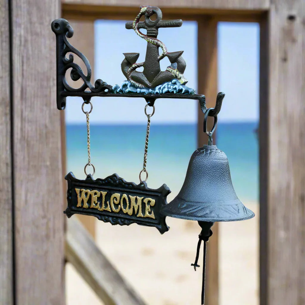 Door Bell Welcome Anchor Nautical Cast Iron - The Renmy Store Homewares & Gifts