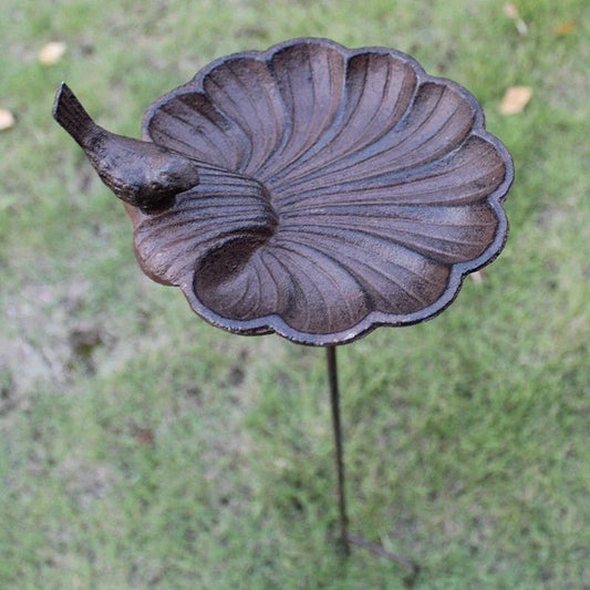 Bird Antique Feeder Water Cast Iron Garden Stake - The Renmy Store Homewares & Gifts