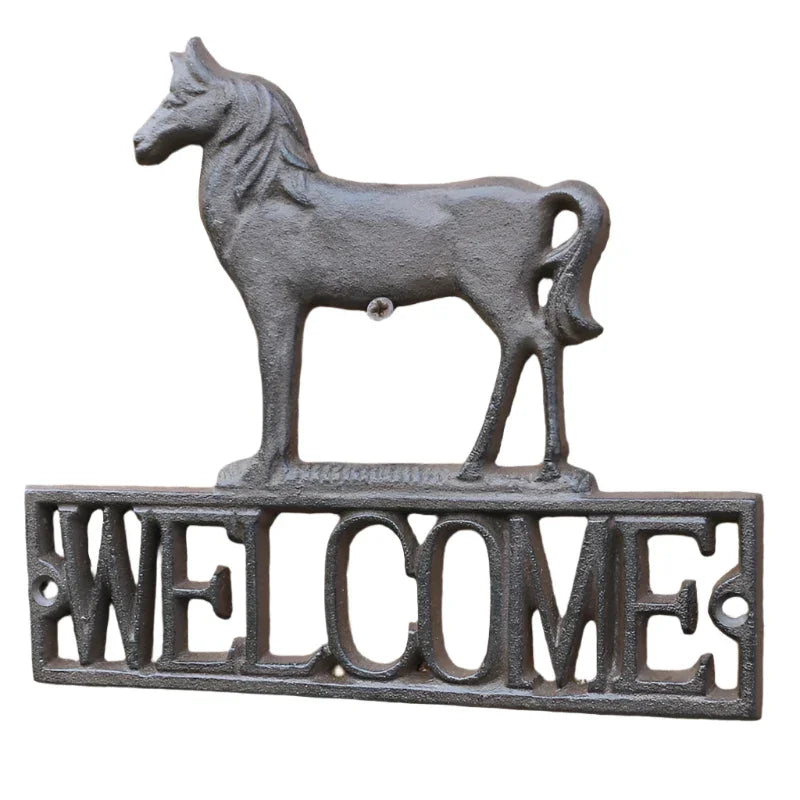 Welcome Horse Cast Iron Sign - The Renmy Store Homewares & Gifts