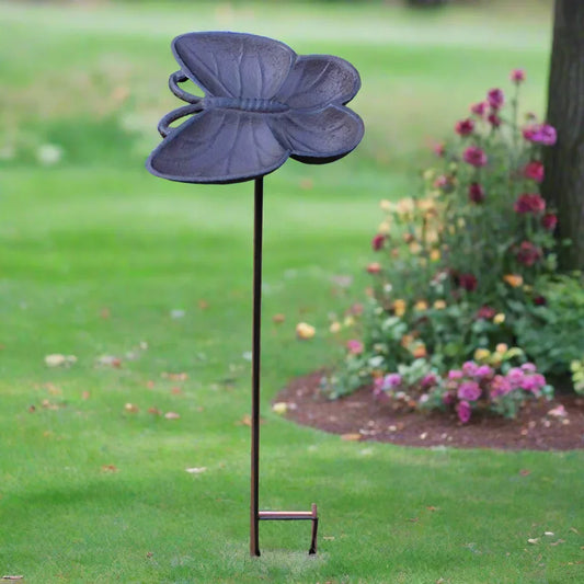 Bird Butterfly Feeder Water Cast Iron Garden Stake - The Renmy Store Homewares & Gifts