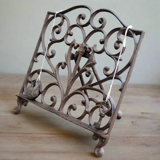 Display Stand Book Plate Easel Rustic Heart Lock Cast Iron