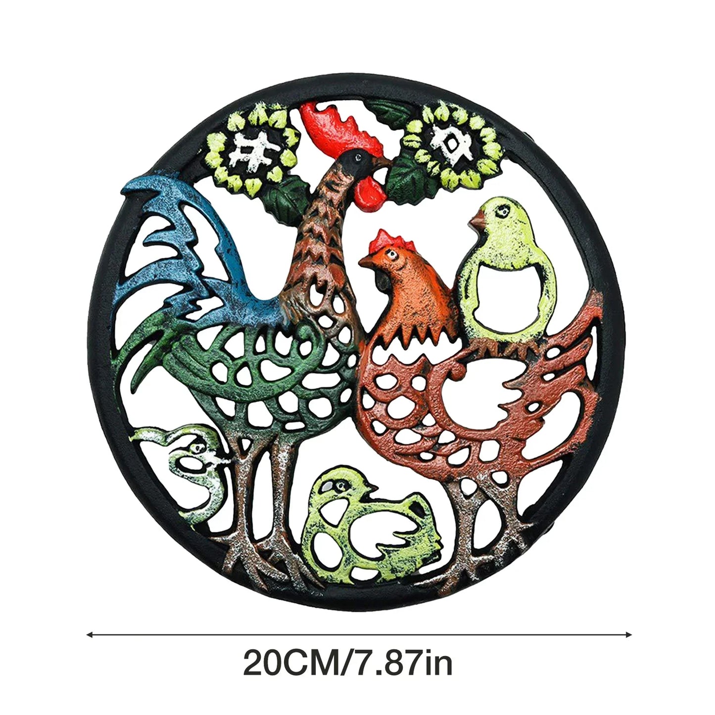 Placemat Trivet Cast Iron Country Rooster - The Renmy Store Homewares & Gifts