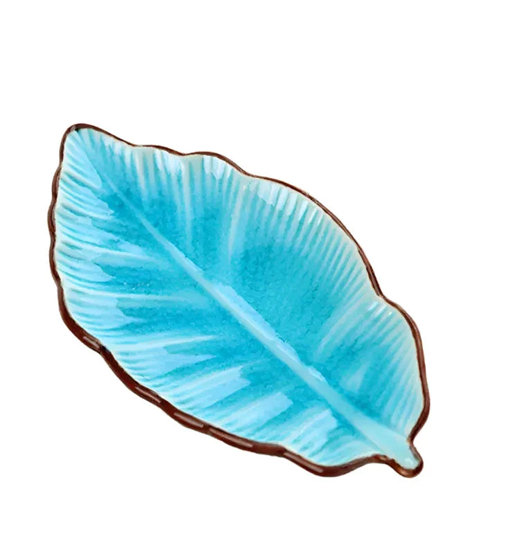 Banana leaf shape leaf dish ceramic dishes ice crack glaze lovely sushi dishes tableware small plate dish - The Renmy Store Homewares & Gifts